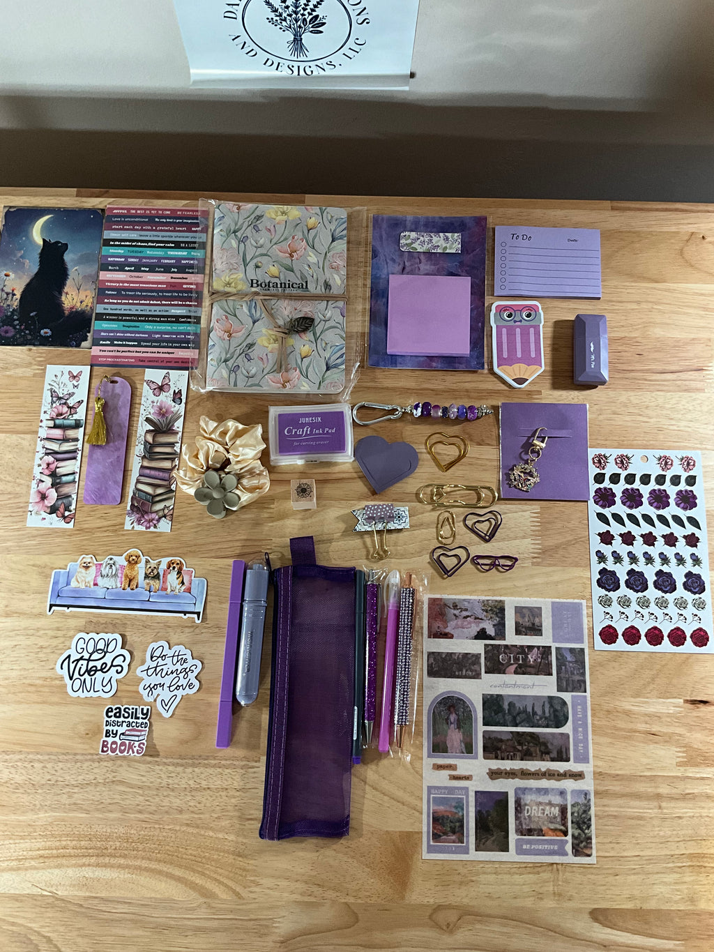 Purple Floral Bookish Bundle Gift Set