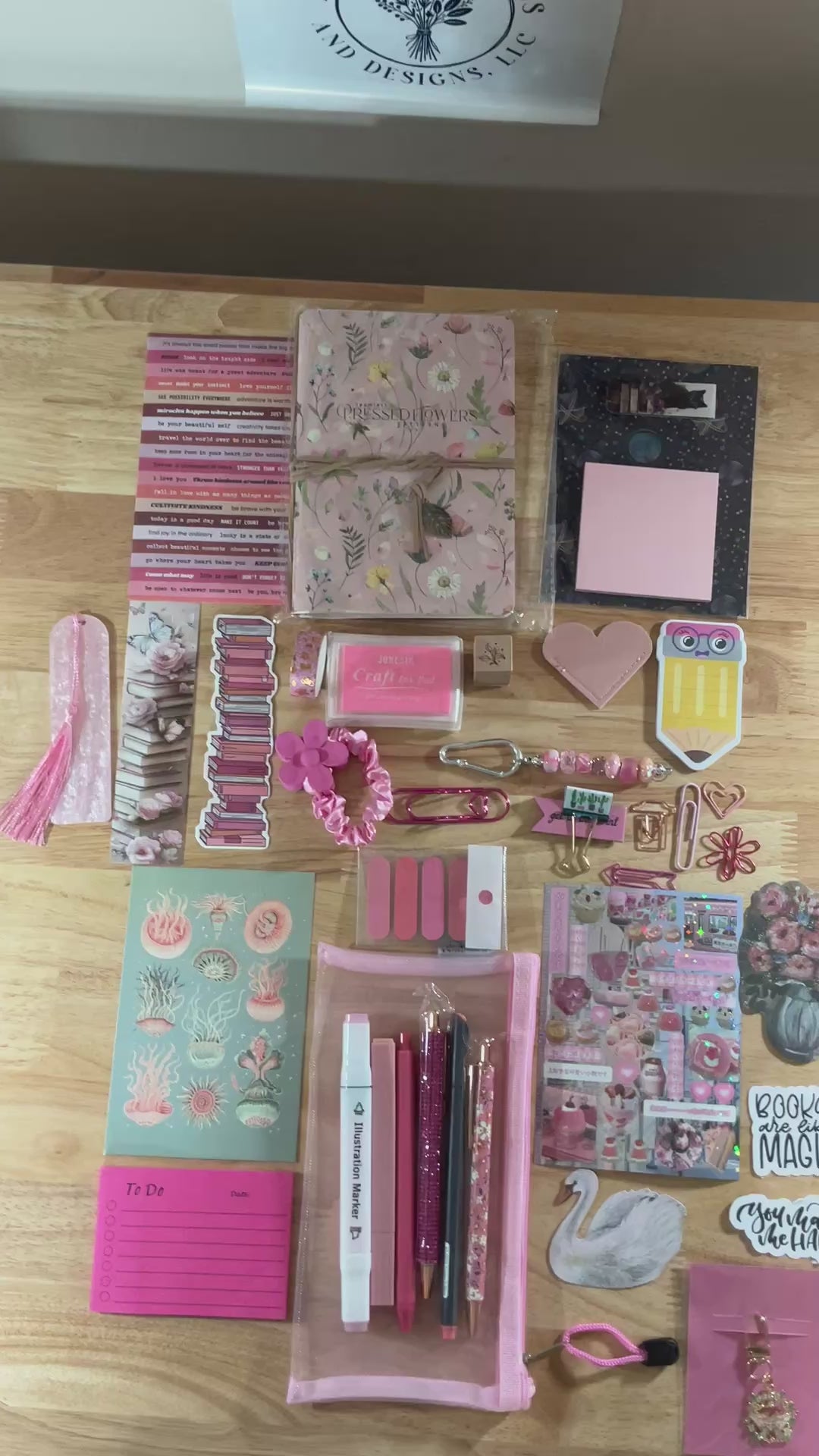 Pink Flower Bookish Bundle Gift Set